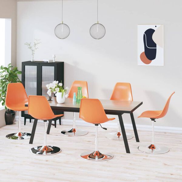 vidaXL Swivel Dining Chairs 6 pcs Orange PP