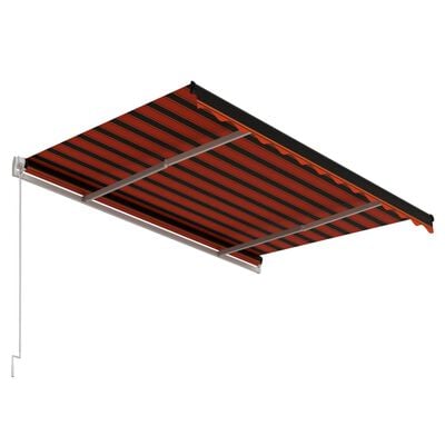 vidaXL Automatic Retractable Awning 350x250 cm Orange and Brown