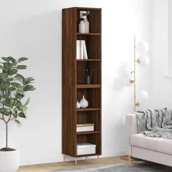 vidaXL Highboard Brown Oak 34.5x32.5x180 cm Engineered Wood