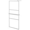 vidaXL Walk-in Shower Wall with Shelf 80x195 cm ESG Glass&Aluminium