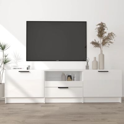 vidaXL TV Cabinet High Gloss White 140x35x40 cm Engineered Wood