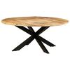 vidaXL Dining Table Round 175x75 cm Rough Mango Wood
