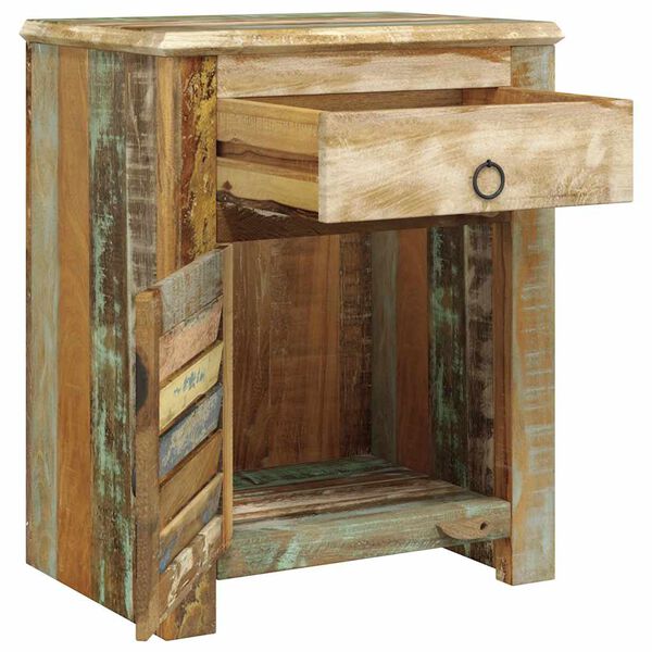vidaXL End Table with 1 Drawer 1 Door Reclaimed Wood