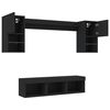 vidaXL 7 Piece TV Wall Units with LED Black Engineered Wood