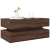 vidaXL Coffee Table with LED Lights Brown Oak 90x50x40 cm
