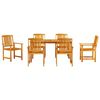 vidaXL Garden Dining Set 5 pcs Brown Solid Acacia Wood