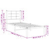 vidaXL Metal Bed Frame without Mattress with Headboard White 75x190cm
