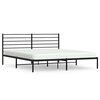 vidaXL Metal Bed Frame without Mattress with Headboard Black 200x200cm