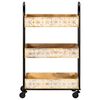 vidaXL 3-Tier Kitchen Trolley 46x30x76 cm Solid Mango Wood