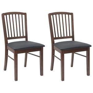 vidaXL Dining Chairs 2 pcs Solid Rubber Wood Light Brown