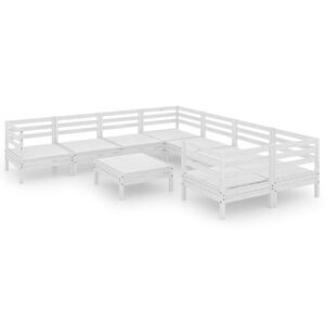 vidaXL Garden Lounge Set | White | Solid pine wood | Modular
