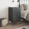 vidaXL Bedside Cabinet Black 36x39x68 cm Steel