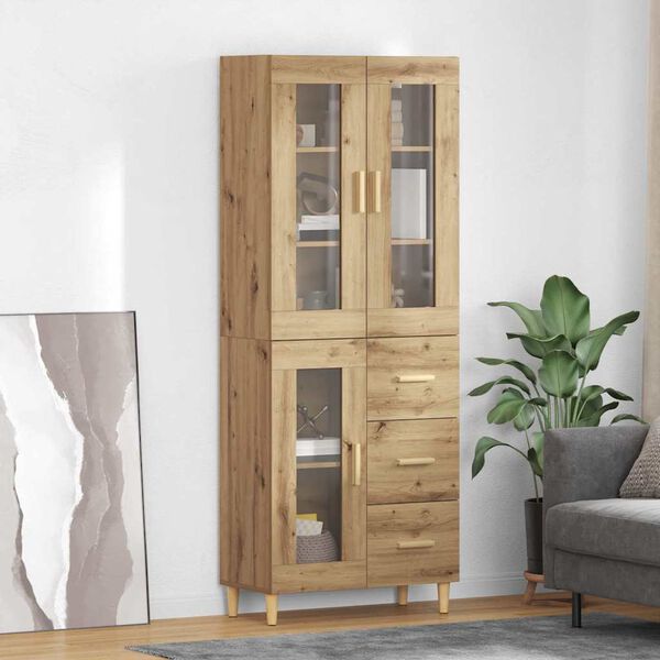 vidaXL Highboard Artisan Oak 69.5 x 34 x 180 cm Engineered Wood