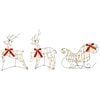 vidaXL Christmas Reindeer with sleigh 3 pcs 140 LEDs Warm White