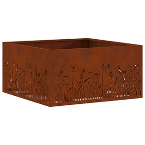 vidaXL Fire Bowl Rusty 60 x 60 x 30 cm Weathering Steel