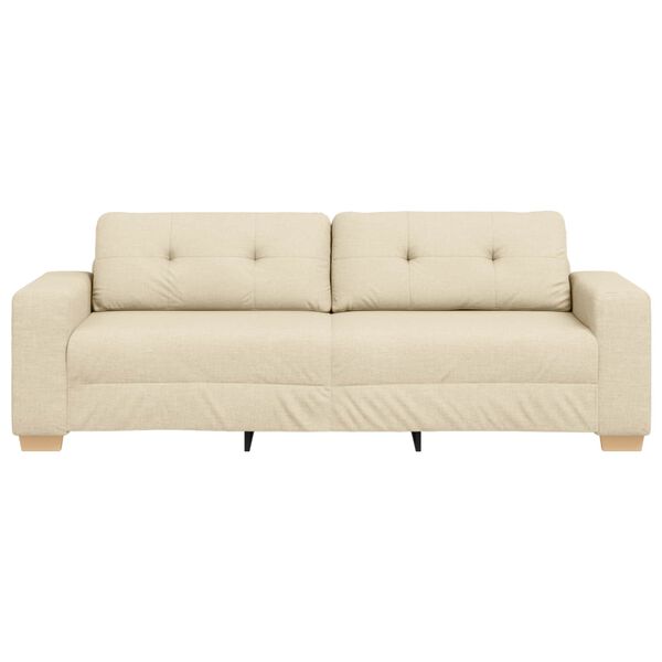 vidaXL Sofa Cream 221 x 78 x 80 cm Fabric