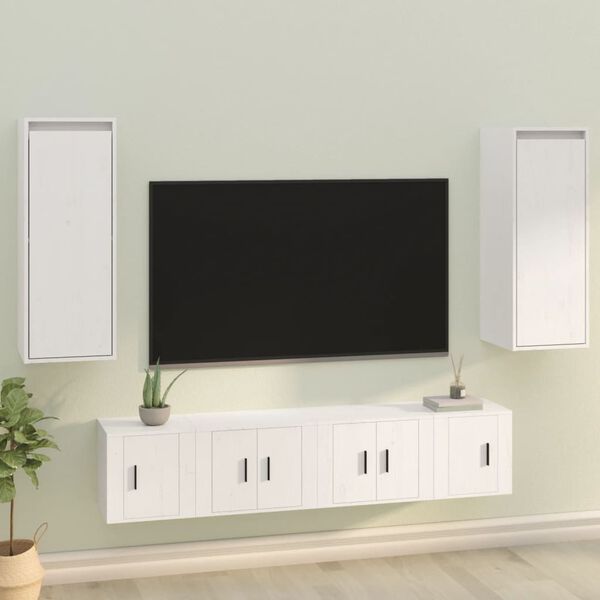vidaXL Wall Cabinets 2 pcs White 30x30x80 cm Solid Wood Pine