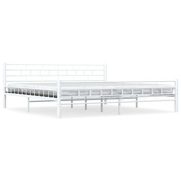 vidaXL Bed Frame White Metal 200x200 cm