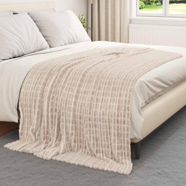 vidaXL Throw Blanket Beige 200 x 150 cm Fleece