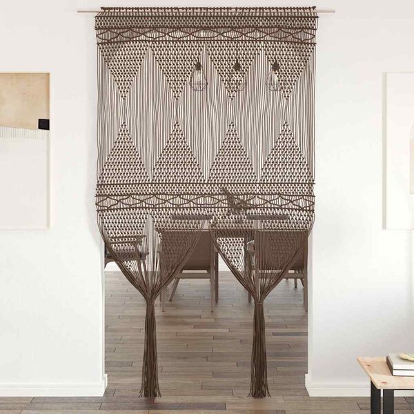 vidaXL Macrame Curtain Taupe 140x240 cm Cotton