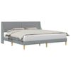 vidaXL Bed Frame with Headboard Light Grey 180 x 200 cm Fabric