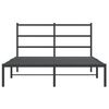 vidaXL Metal Bed Frame without Mattress with Headboard Black 140x190cm