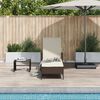 vidaXL Sun lounger Reclining Brown 157 x 55 x 92cm Poly Rattan