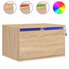 vidaXL Wall-mounted Bedside Cabinets with LED Lights 2 pcs Sonoma Oak
