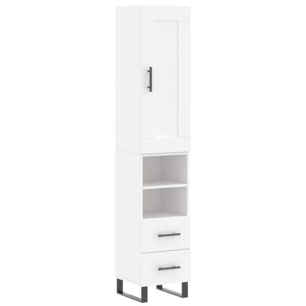 vidaXL Highboard White 34.5x34x180 cm Engineered Wood