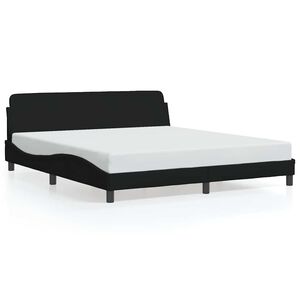 vidaXL Bed Frame "Dover" Black 180x200 cm Super King Fabric