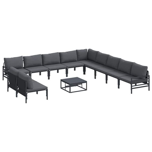 vidaXL Garden Sofa Set Anthracite Steel