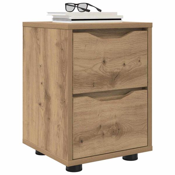 vidaXL Bedside Table Artisan Oak 30.5 x 30 x 43 cm Engineered Wood