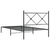 vidaXL Metal Bed Frame without Mattress with Headboard Black 100x200cm