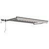 vidaXL Manual Retractable Awning with LEDs Light Grey and White