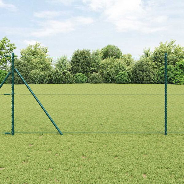 vidaXL Fence Post Green 100 x 1.2 m (36 mm mesh) Steel and PVC