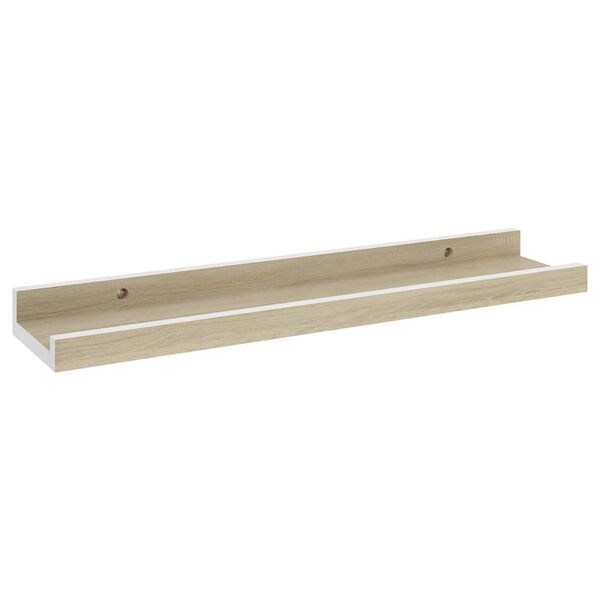 vidaXL Wall Shelves 2 pcs White and Sonoma Oak 40x9x3 cm