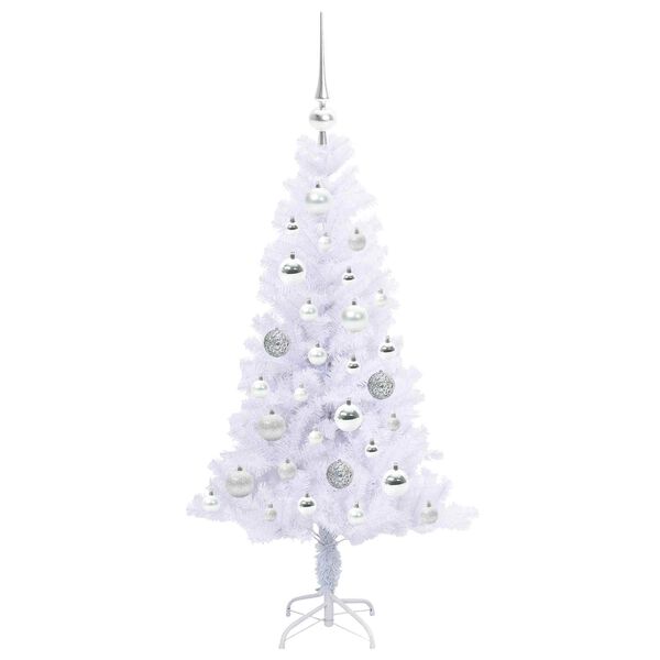 vidaXL Artificial Christmas Tree with Stand White 120 cm PVC and Steel