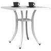 vidaXL Garden Table White 53x53x53 cm Cast Aluminium