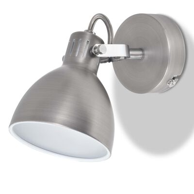 vidaXL Wall Lamps 2 pcs for 2 Bulbs E14 Grey