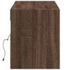 vidaXL TV Wall Cabinet with LED Lights Brown Oak 140x31x38 cm
