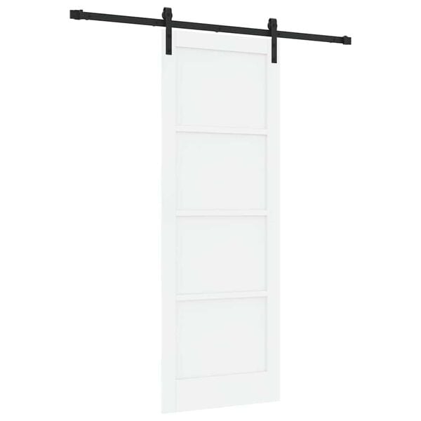 vidaXL Sliding Door White and Black 78 x 211 cm Solid Pine Wood