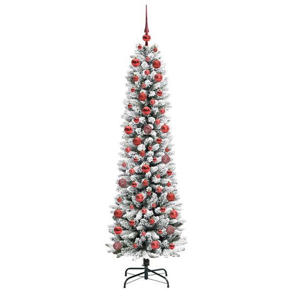 vidaXL Artificial Christmas Tree with 300 LEDs with Stand White 180 cm