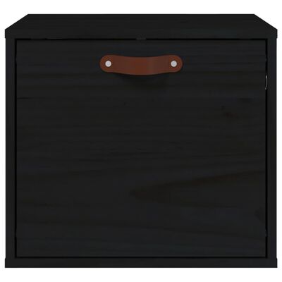 vidaXL Wall Cabinet Black 40x30x35 cm Solid Wood Pine