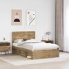 vidaXL Bed Frame Artisian Oak 120 x 190 cm Solid Pine Wood