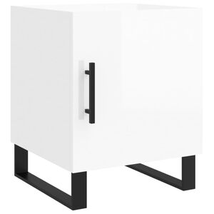 vidaXL Bedside Cabinet High Gloss White 40x40x50 cm Engineered Wood