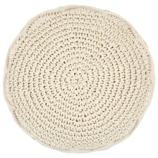 vidaXL Macrame Handmade Pouffe 45x30 cm Cotton