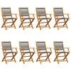 vidaXL Folding Garden Chairs 8 pcs Grey Solid Wood Acacia