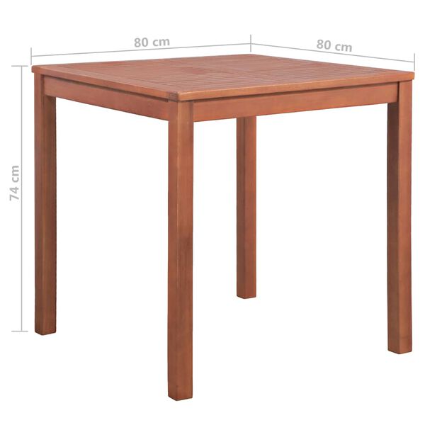 vidaXL Garden Table Brown 80 x 80 x 74 cm Solid acacia wood