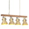 vidaXL Industrial Ceiling Lamp Brass E27 Mango Wood