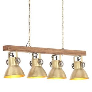 vidaXL Industrial Ceiling Lamp Brass E27 Mango Wood